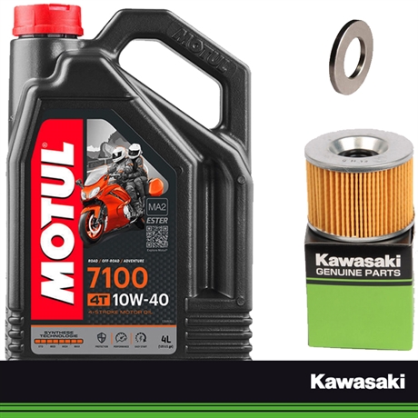 Kawasaki Servicekit | 4L Olja | Insatsfilter | Oljepluggsbricka