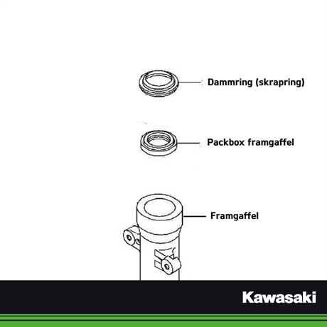 Kawasaki original dammtätningar framgaffeln