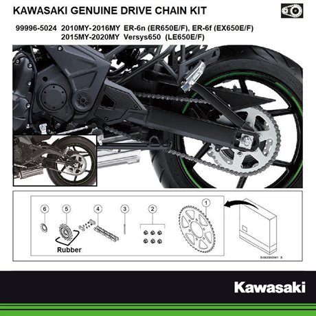 Kawasaki original drivpaket Versys 650 15-20/ER-6 12-16