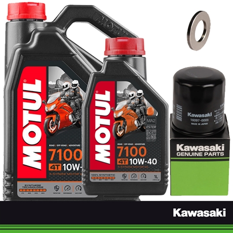 Kawasaki Servicekit H2 | 5L Olja | Oljefilter | Oljepluggsbricka 12mm