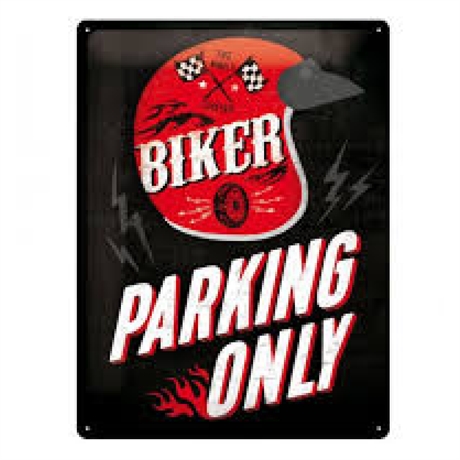 Biker parking only Helmet, 30x40 cm