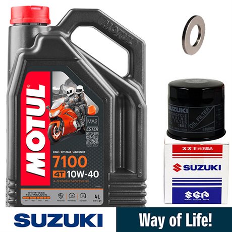 Suzuki Servicekit - 4L olja, Oljefilter och oljebricka 14mm