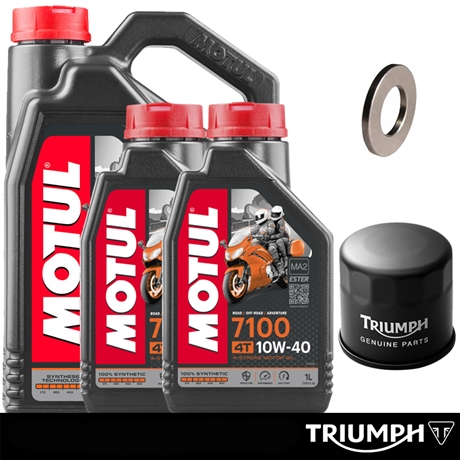 Triumph Servicekit | 6L Olja | Oljefilter | Oljepluggsbricka 14mm