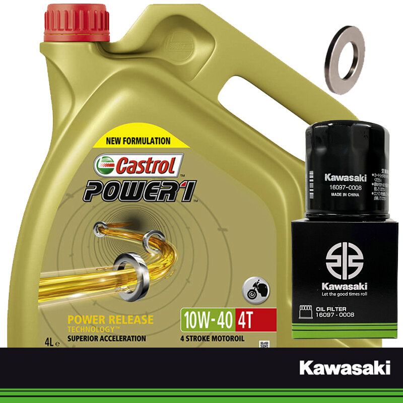 Kawasaki ZXR 750 / R Ölwechsel Öl Ölfilter Castrol Power 1 Racing